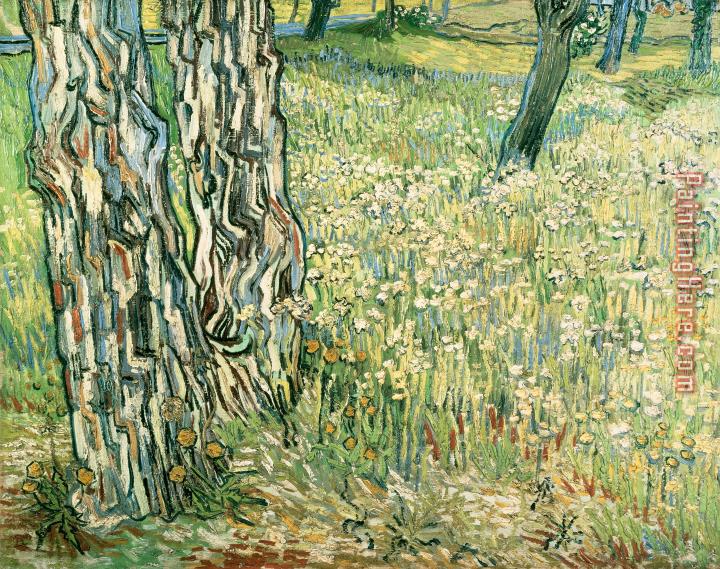 Vincent van Gogh Tree Trunks In Grass